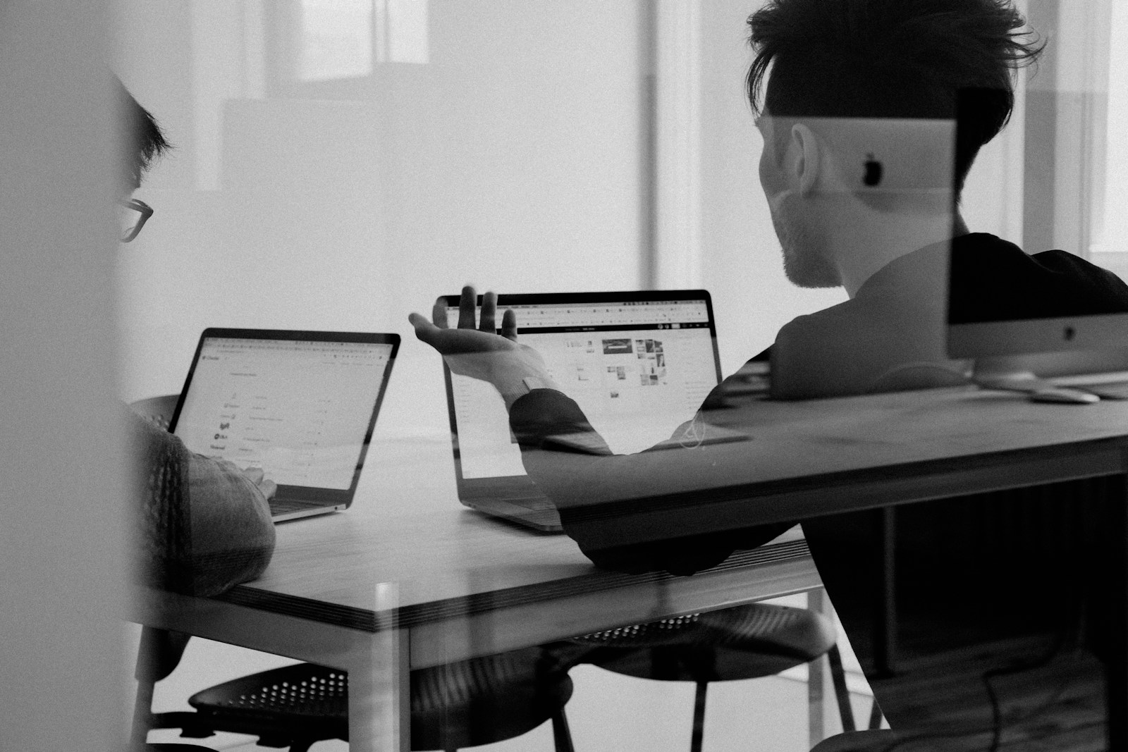 Person reviewing structured information on a laptop